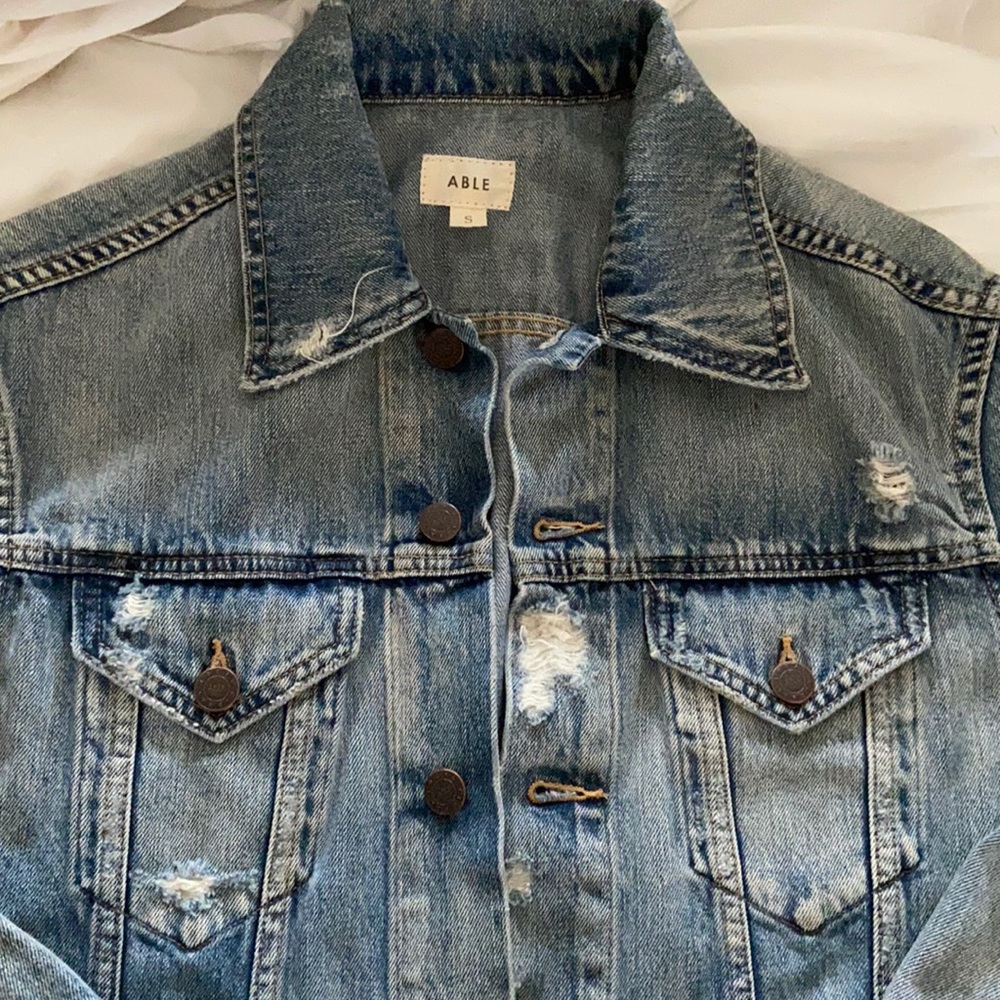 Able Blue Distressed Jean Jacket
